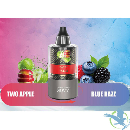 AAOK Electronic Hookah AK110K Puffs 60ML Disposable + Hookah Head With Dual Flavors & LED Screen - Display of 5