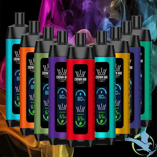 Al Fakher Crown Bar Big Cloud Pro / Crystal 8K Puffs 18ML Disposable Device With Digital Screen & Dual Mode - Display of 5