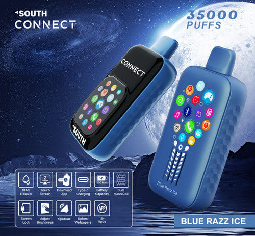 South Connect 35K Puffs 18ML Disposable Device With Bluetooth Connections & Touch Screen - Display of 5
