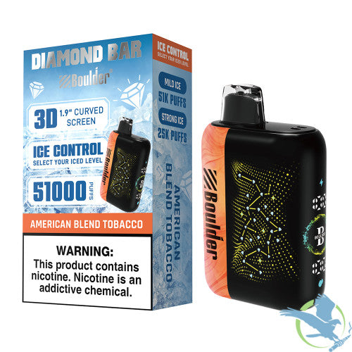 Boulder Diamond Bar 51K Puffs 20ML Disposable Device With Ice Control & 3D Curved Screen - Display of 5
