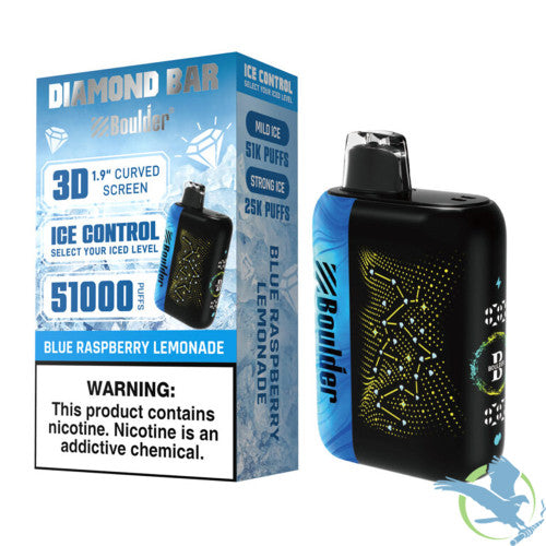 Boulder Diamond Bar 51K Puffs 20ML Disposable Device With Ice Control & 3D Curved Screen - Display of 5