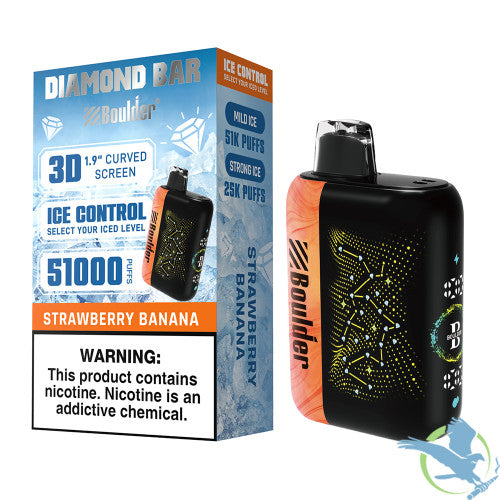 Boulder Diamond Bar 51K Puffs 20ML Disposable Device With Ice Control & 3D Curved Screen - Display of 5