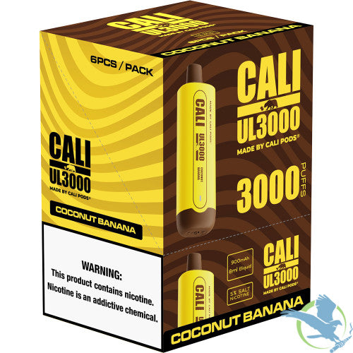 Cali UL3000 8ML 3K Puffs Disposable Vape Device With LED Indicator Made By Cali Pods - Display of 6 (MSRP $9.99 Each)