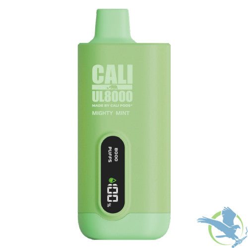Cali UL8000 18ML 8000 Puffs 600mAh Prefilled Nicotine Salt Rechargeable Disposable Vape Device With E-Liquid & Battery LED Display Made By Cali Pods - Display of 6