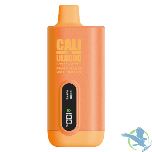 Cali UL8000 18ML 8000 Puffs 600mAh Prefilled Nicotine Salt Rechargeable Disposable Vape Device With E-Liquid & Battery LED Display Made By Cali Pods - Display of 6