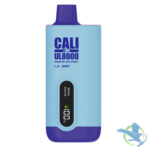 Cali UL8000 18ML 8000 Puffs 600mAh Prefilled Nicotine Salt Rechargeable Disposable Vape Device With E-Liquid & Battery LED Display Made By Cali Pods - Display of 6