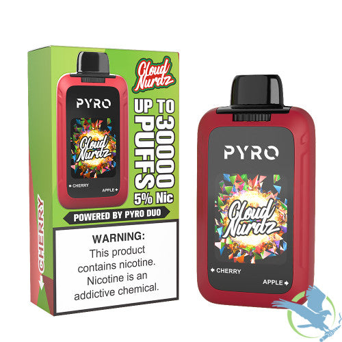 Cloud Nurdz X Pyro Duo 30K Puffs 24ML Dual Tanks Disposable Device With Four Mesh Coils & HD Screen - Display of 5