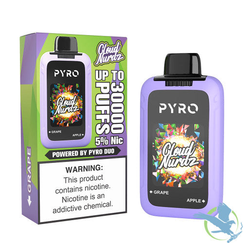 Cloud Nurdz X Pyro Duo 30K Puffs 24ML Dual Tanks Disposable Device With Four Mesh Coils & HD Screen - Display of 5