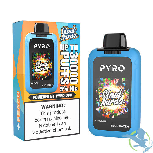 Cloud Nurdz X Pyro Duo 30K Puffs 24ML Dual Tanks Disposable Device With Four Mesh Coils & HD Screen - Display of 5