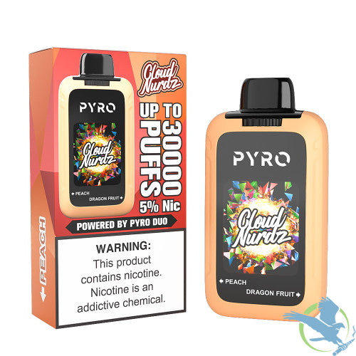 Cloud Nurdz X Pyro Duo 30K Puffs 24ML Dual Tanks Disposable Device With Four Mesh Coils & HD Screen - Display of 5