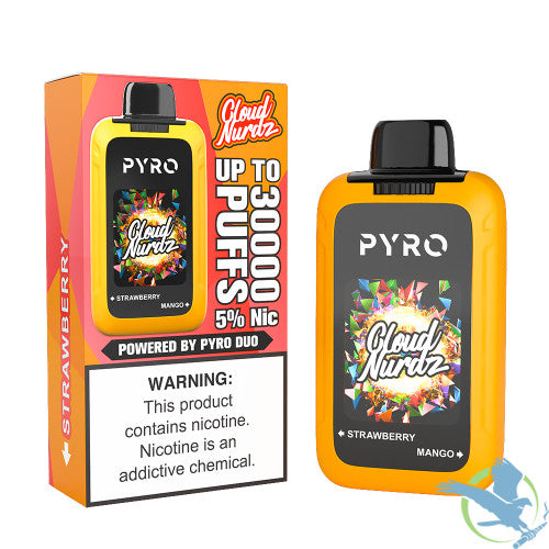 Cloud Nurdz X Pyro Duo 30K Puffs 24ML Dual Tanks Disposable Device With Four Mesh Coils & HD Screen - Display of 5