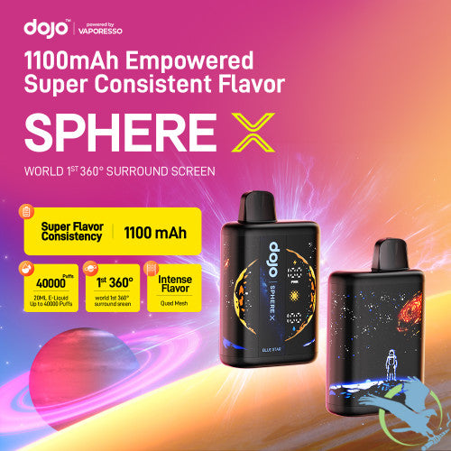 DOJO Sphere X Powered By Vaporesso 40K Puffs 20ML Disposable Device With 360° Surround Screen - Display of 5