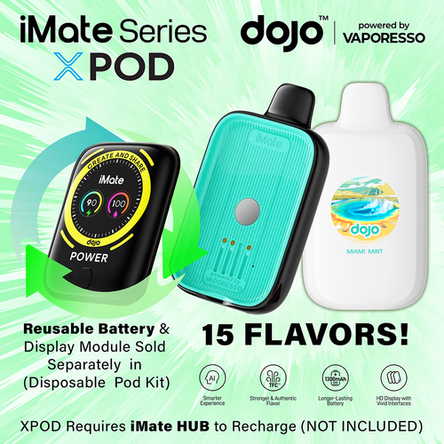 DOJO iMate X Pod Powered By Vaporesso 20K Puffs 15ML Disposable Pod Vape - Display of 5