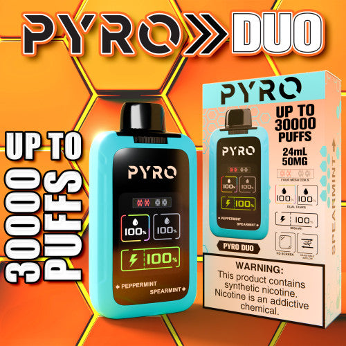 PYRO Duo 30K Puffs 24ML Disposable Device With Dual Tanks & HD Screen - Display of 5