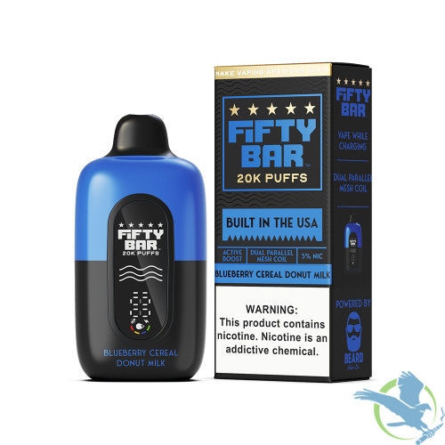 Fifty Bar V2 Powered by Beard Vape Co. 18ML 20000 Puffs Disposable Device - Display of 5