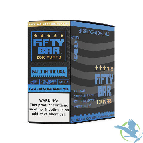 Fifty Bar V2 Powered by Beard Vape Co. 18ML 20000 Puffs Disposable Device - Display of 5