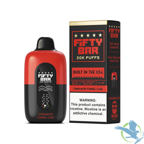 Fifty Bar V2 Powered by Beard Vape Co. 18ML 20000 Puffs Disposable Device - Display of 5