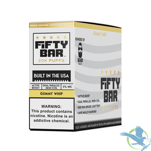 Fifty Bar V2 Powered by Beard Vape Co. 18ML 20000 Puffs Disposable Device - Display of 5