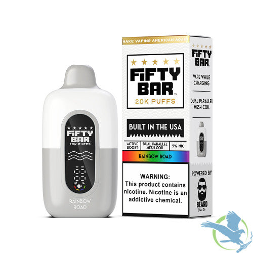 Fifty Bar V2 Powered by Beard Vape Co. 18ML 20000 Puffs Disposable Device - Display of 5