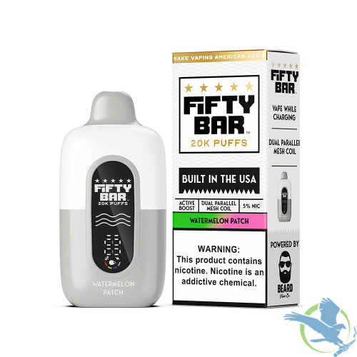 Fifty Bar V2 Powered by Beard Vape Co. 18ML 20000 Puffs Disposable Device - Display of 5
