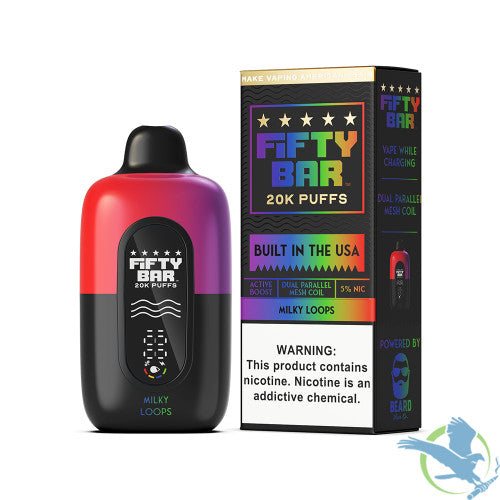 Fifty Bar V2 Powered by Beard Vape Co. 18ML 20000 Puffs Disposable Device - Display of 5