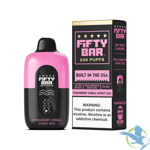 Fifty Bar V2 Powered by Beard Vape Co. 18ML 20000 Puffs Disposable Device - Display of 5