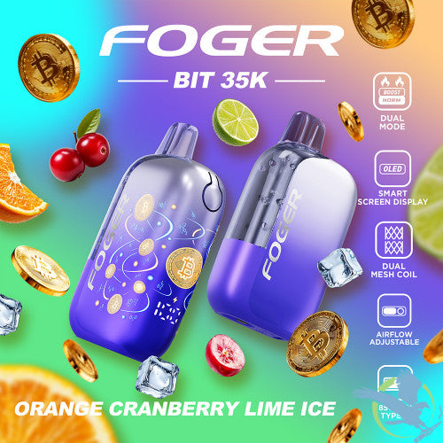Foger Bit 35K Puffs 20ML Disposable Vape Device With OLED Smart Screen - Display of 5