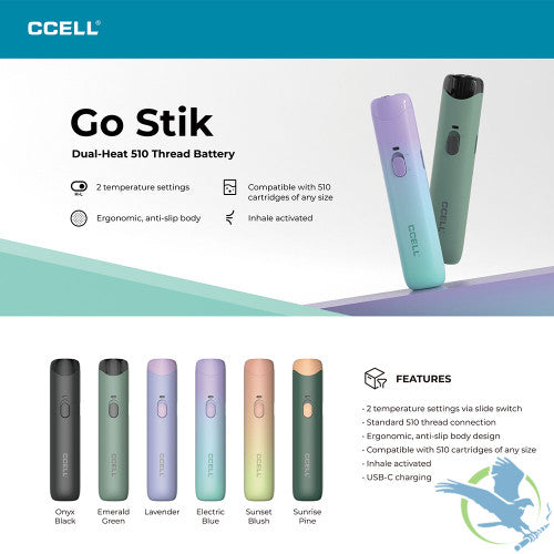 CCELL Go Stik 280mAh Dual-Heat 510 Thread Rechargeable Battery