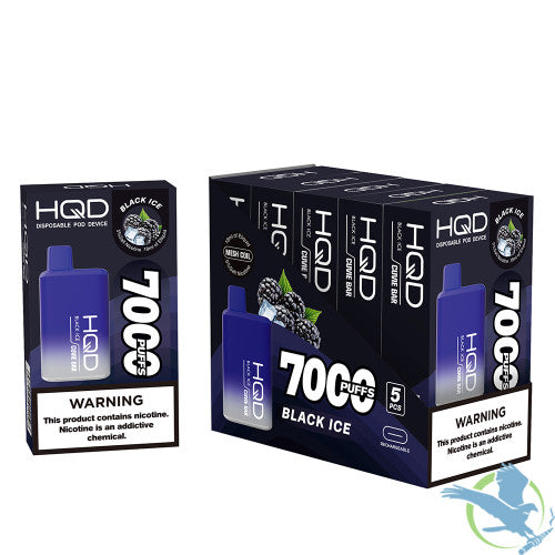 HQD Cuvie Bar 18ML 7000 Puffs 550mAh Prefilled Nicotine Salt Rechargeable Disposable Device With Mesh Coil Technology - Display of 5