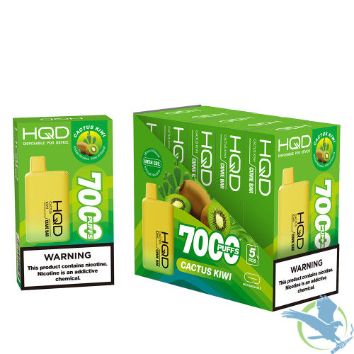 HQD Cuvie Bar 18ML 7000 Puffs 550mAh Prefilled Nicotine Salt Rechargeable Disposable Device With Mesh Coil Technology - Display of 5
