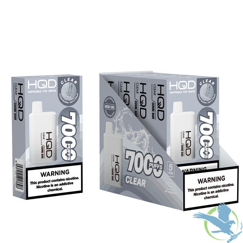 HQD Cuvie Bar 18ML 7000 Puffs 550mAh Prefilled Nicotine Salt Rechargeable Disposable Device With Mesh Coil Technology - Display of 5