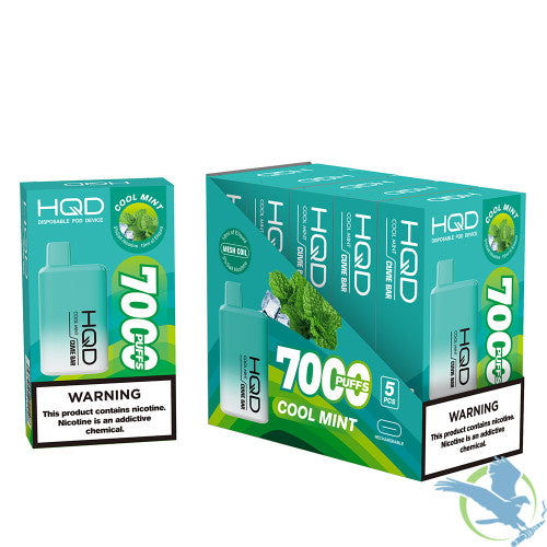 HQD Cuvie Bar 18ML 7000 Puffs 550mAh Prefilled Nicotine Salt Rechargeable Disposable Device With Mesh Coil Technology - Display of 5