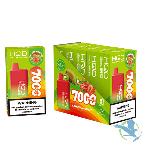 HQD Cuvie Bar 18ML 7000 Puffs 550mAh Prefilled Nicotine Salt Rechargeable Disposable Device With Mesh Coil Technology - Display of 5