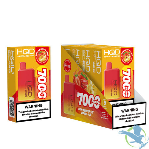 HQD Cuvie Bar 18ML 7000 Puffs 550mAh Prefilled Nicotine Salt Rechargeable Disposable Device With Mesh Coil Technology - Display of 5
