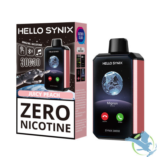 Hello Synix 30K Puffs 28ML Zero Nicotine Disposable Device With Bluetooth Connections & Smart Touch - Display of 5