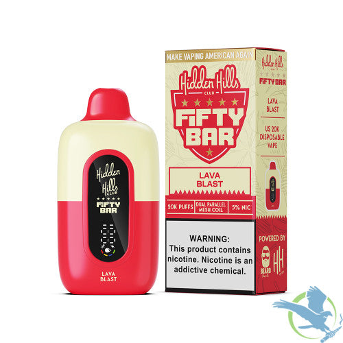 Hidden Hills Club x Fifty Bar 18ML 20K Puffs Disposable Device With Always Active Boost & Adjustable Airflow - Display of 5