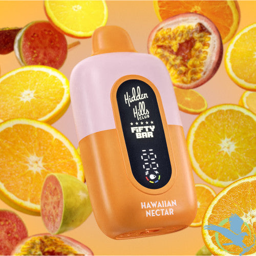 Hidden Hills Club x Fifty Bar 18ML 20K Puffs Disposable Device With Always Active Boost & Adjustable Airflow - Display of 5