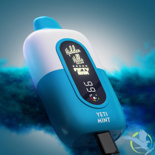 Hidden Hills Club x Fifty Bar 18ML 20K Puffs Disposable Device With Always Active Boost & Adjustable Airflow - Display of 5