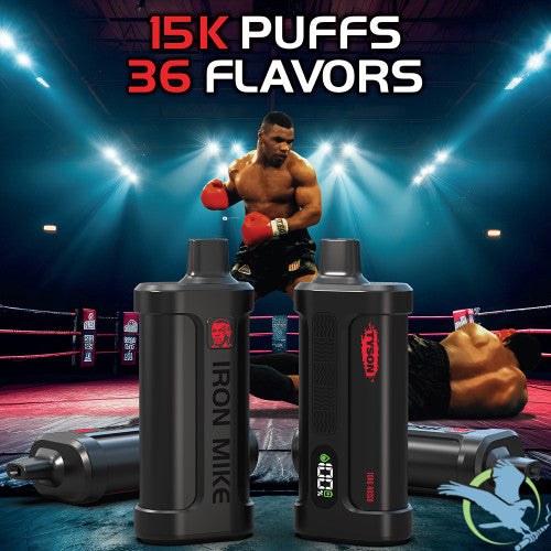 IRON MIKE Tyson 14ML 15K Puffs Disposable Device With LED Screen - Display of 5 - TEXAS COMPLIANT