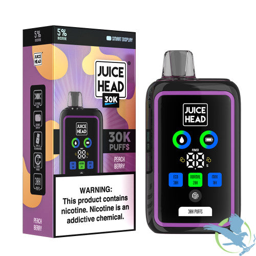 Juice Head 24ML 30K Puffs Disposable Device With 3 Vape Modes & Smart Screen - Display of 5