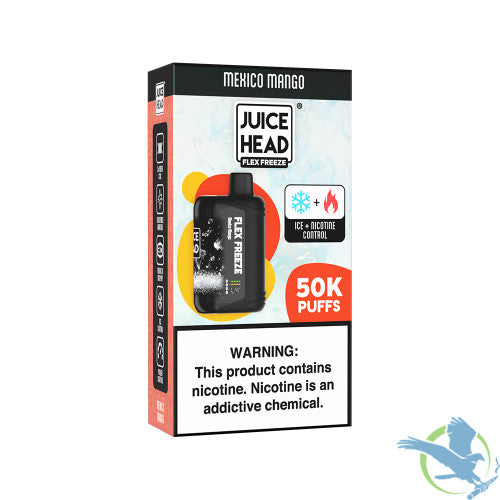 Juice Head Flex Freeze 24ML 50K Puffs Disposable Device With Ice + Nicotine Control & Mega 3D Screen - Display of 5