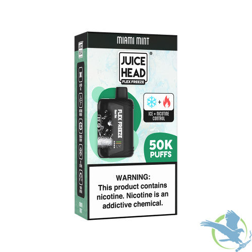 Juice Head Flex Freeze 24ML 50K Puffs Disposable Device With Ice + Nicotine Control & Mega 3D Screen - Display of 5