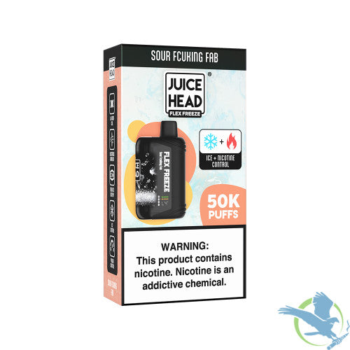 Juice Head Flex Freeze 24ML 50K Puffs Disposable Device With Ice + Nicotine Control & Mega 3D Screen - Display of 5