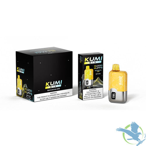 KUMI SIX 10K Puffs 16ML SFN Nicotine Free Disposable Vape With E-Liquid & Battery Indicator - Display of 6