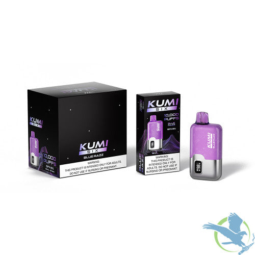 KUMI SIX 10K Puffs 16ML SFN Nicotine Free Disposable Vape With E-Liquid & Battery Indicator - Display of 6