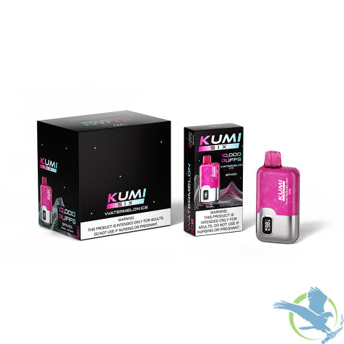 KUMI SIX 10K Puffs 16ML SFN Nicotine Free Disposable Vape With E-Liquid & Battery Indicator - Display of 6