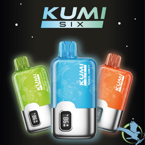 KUMI SIX 10K Puffs 16ML SFN Nicotine Free Disposable Vape With E-Liquid & Battery Indicator - Display of 6