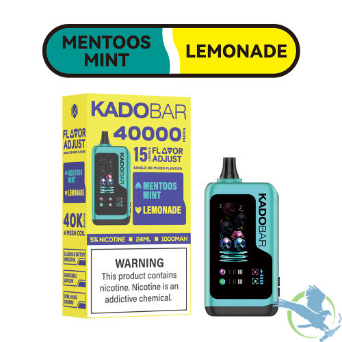 Kado Bar Flavor Adjust 40K Puffs 24ML Disposable Device With Single Or Mixed Flavors & Digital Screen - Display of 5