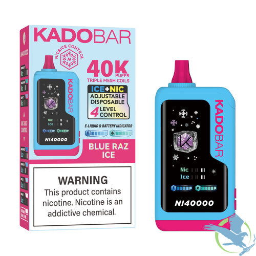 Kado Bar NI40000 Puffs 24ML Disposable Device With Ice + Nic Control & Digital Screen - Display of 5