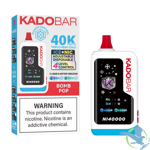 Kado Bar NI40000 Puffs 24ML Disposable Device With Ice + Nic Control & Digital Screen - Display of 5